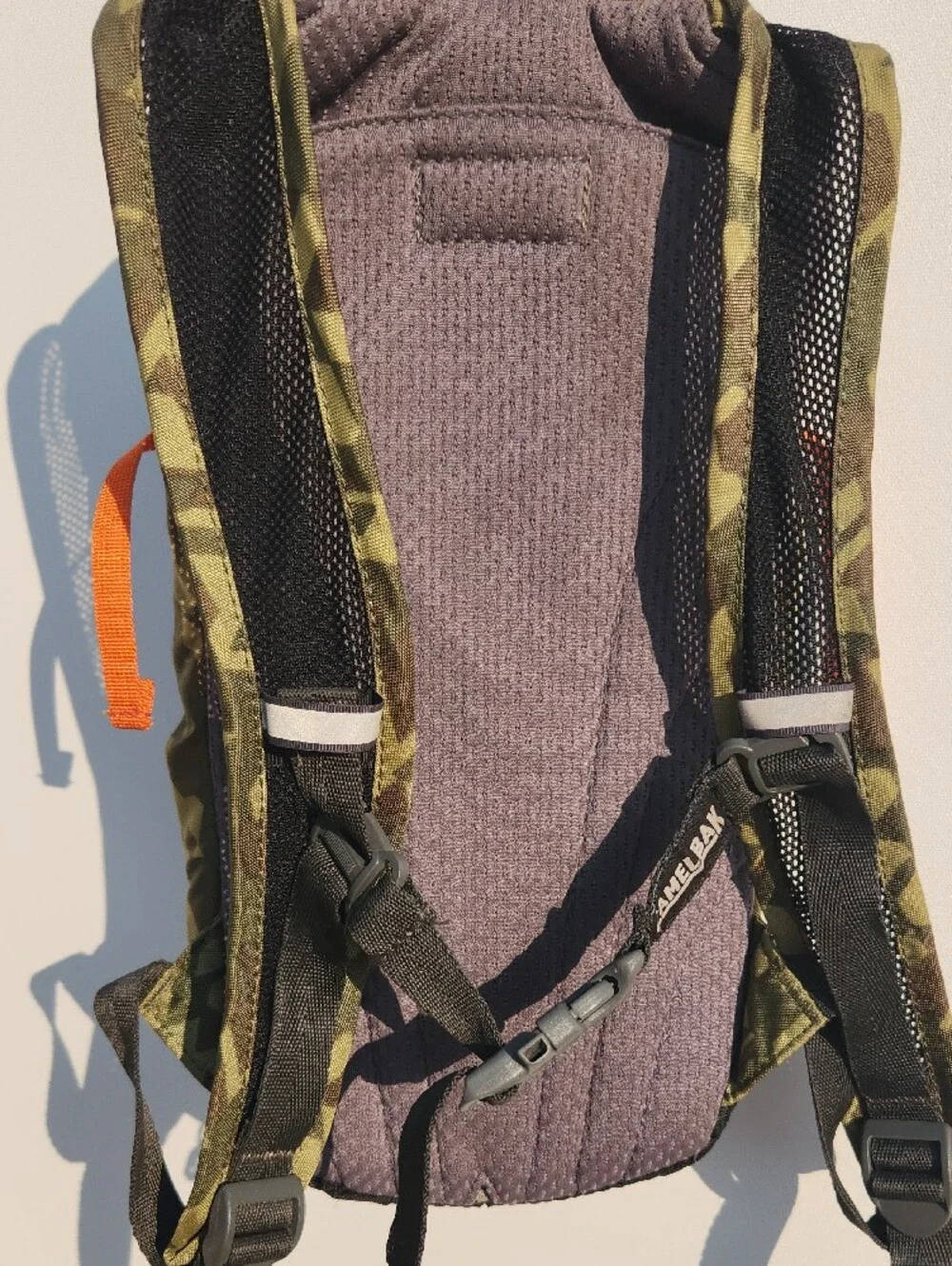 Camelbak Olive Green Camo Hydration Pack No Bladder. with Orange Accents